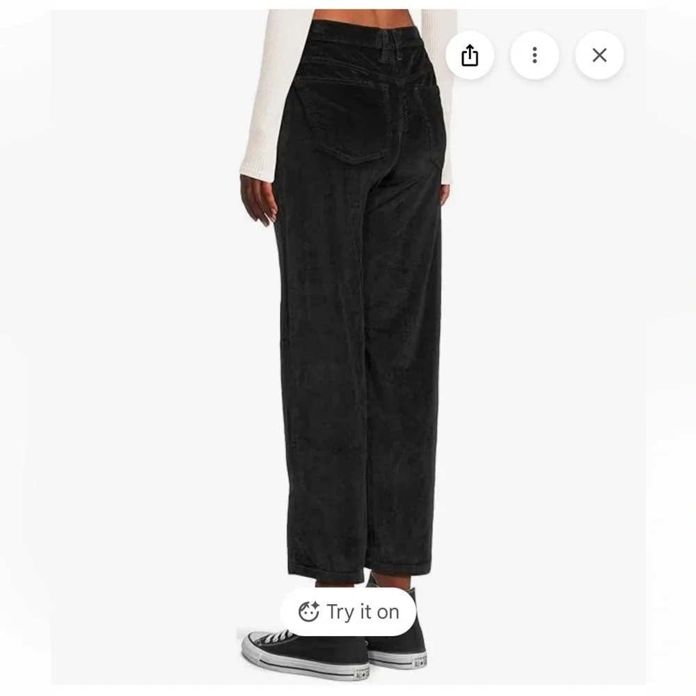 Free People Risk Taker Corduroy Straight black Size 26‎ Women's Pants NWT